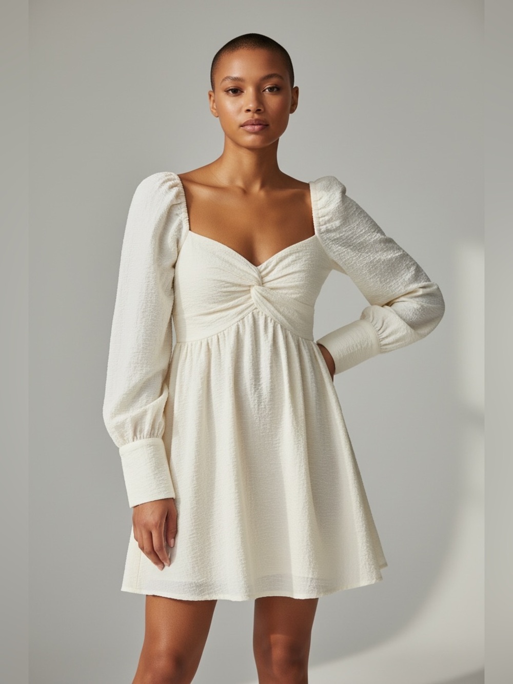 Forever 21 Cream Long-Sleeve Babydoll Dress | New without Tags
